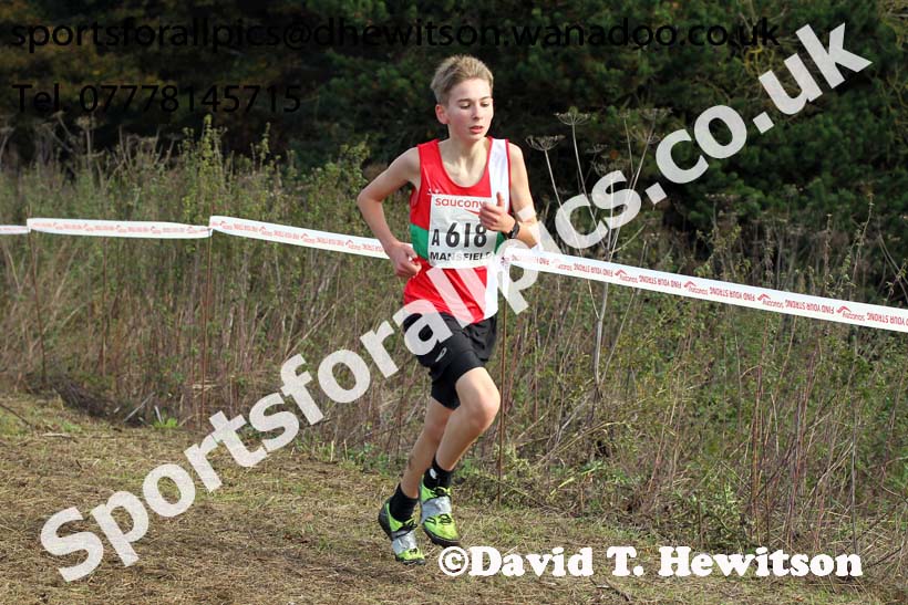 Boys under-13s, National Cross Country Relays, Berry Park, Mansfield. Photo: David T. Hewitson/Sports for All Pics